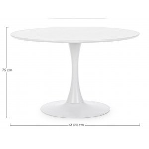 MONTISON kerek étkezőasztal - 120cm - fehér