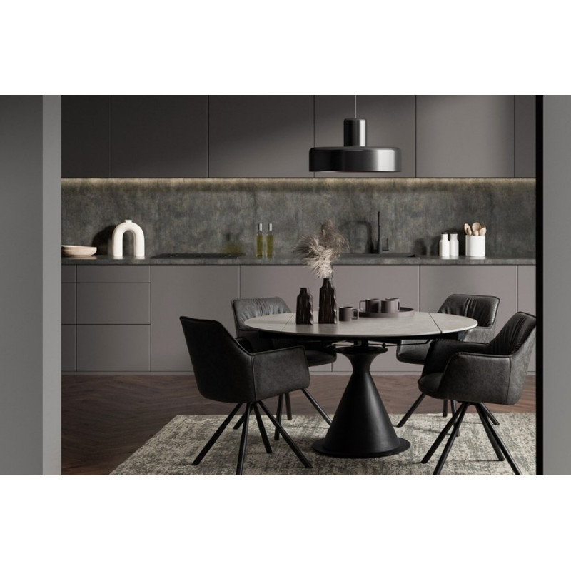 TORRES design bővíthető kerámia étkezőasztal - 85-130cm - antracit