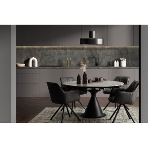 TORRES design bővíthető kerámia étkezőasztal - 85-130cm - antracit BIZZOTTO