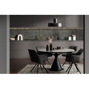 TORRES design bővíthető kerámia étkezőasztal - 85-130cm - antracit BIZZOTTO