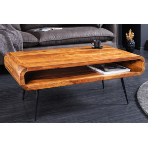 OMEGA tömör rózsafa dohányzóasztal - 90cm Fa