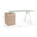 SALERNO modern íróasztal - 150cm - tölgy