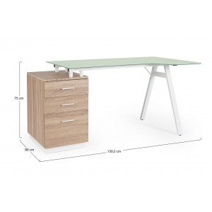 SALERNO modern íróasztal - 150cm - tölgy