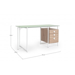 CARDOSO modern íróasztal - 142cm - tölgy