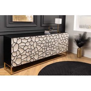 VULCANO modern mangófa komód- 177cm - fehér INVICTA