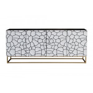 VULCANO modern mangófa komód- 177cm - fehér