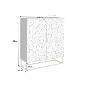 VULCANO modern mangófa szekrény - 120cm - fehér
