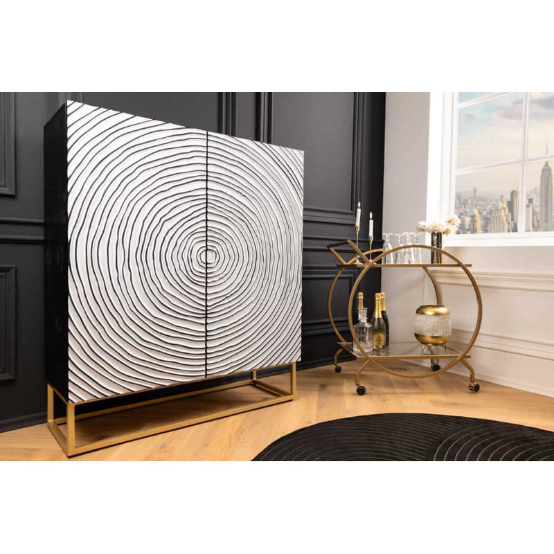 ZEN CIRCLE modern mangófa szekrény - 120cm - fehér