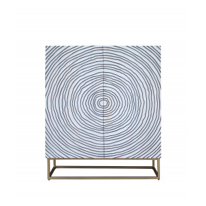 ZEN CIRCLE modern mangófa szekrény - 120cm - fehér