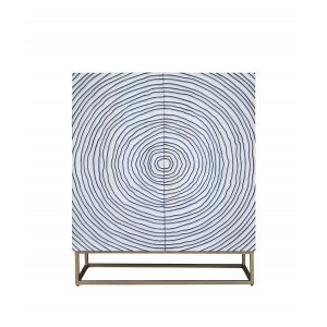 ZEN CIRCLE modern mangófa szekrény - 120cm - fehér