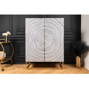 ZEN CIRCLE modern mangófa szekrény - 120cm - fehér