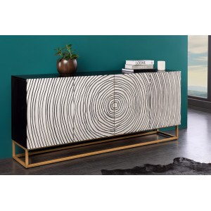 ZEN CIRCLE modern mangófa komód- 177cm - fehér INVICTA