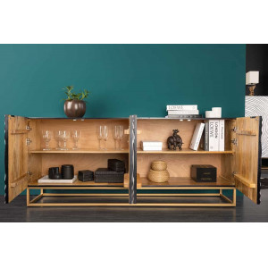 ZEN CIRCLE modern mangófa komód- 177cm - fehér