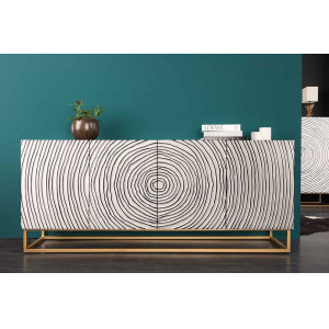 ZEN CIRCLE modern mangófa komód- 177cm - fehér