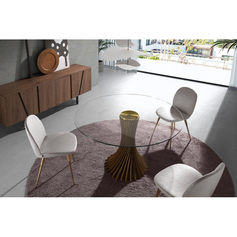 MONZON prémium kerek étkezőasztal - dió - 130cm