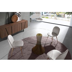 MONZON prémium kerek étkezőasztal - dió - 130cm Angel Cerdá