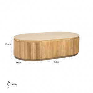 VILANOVA exkluzív tölgy dohányzóasztal - 140cm