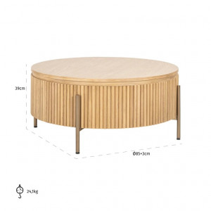 VILANOVA exkluzív tölgy dohányzóasztal - 85cm