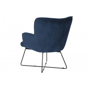 LEONARD design bársony fotel - kék