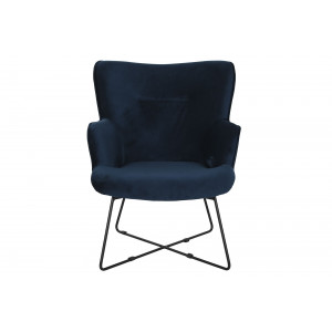 LEONARD design bársony fotel - kék