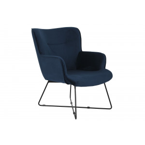 LEONARD design bársony fotel - kék
