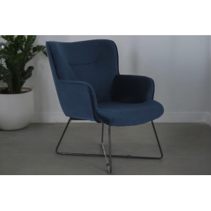 LEONARD design bársony fotel - kék ITEM