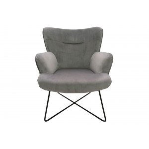 LEONARD design bársony fotel - szürke ITEM