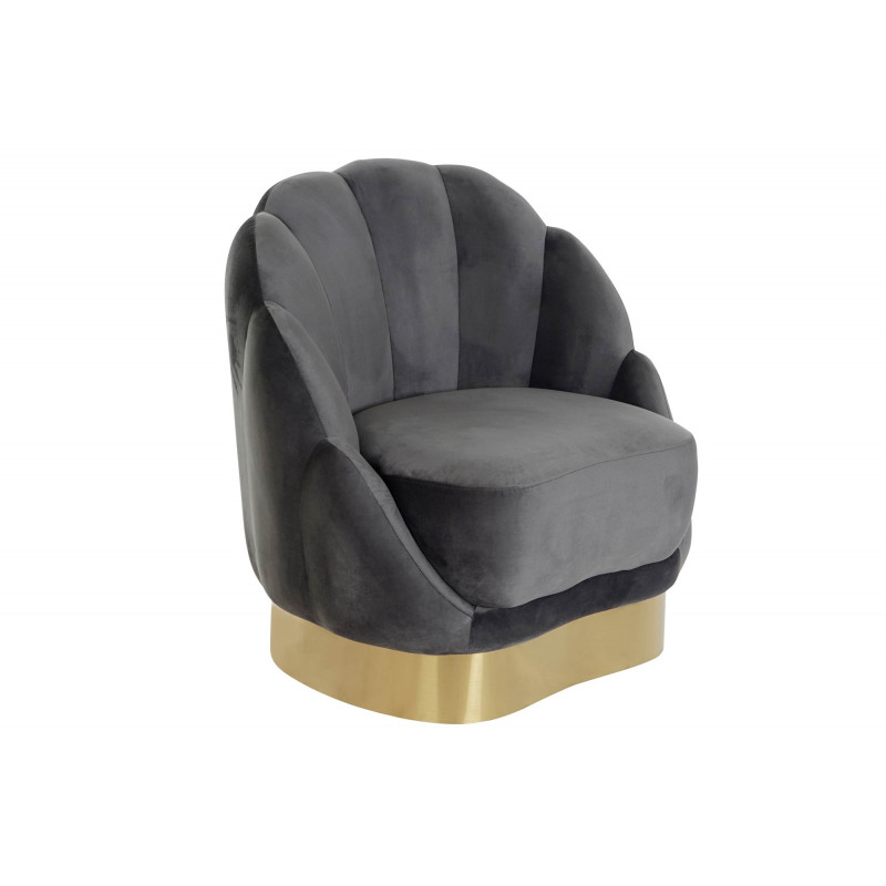 PEARL design bársony fotel - szürke