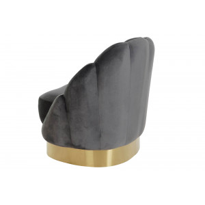 PEARL design bársony fotel - szürke
