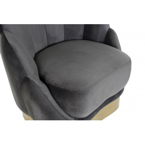 PEARL design bársony fotel - szürke