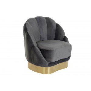 PEARL design bársony fotel - szürke ITEM