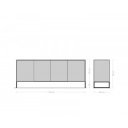 MALORY prémium rózsafa komód - 170cm