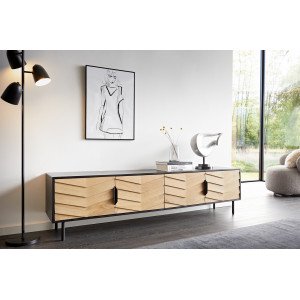 LAWRENCE-II prémium tölgyfa TV-szekrény - 200cm bútor