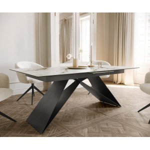 MEMENTO prémium kerámia étkezőasztal - 180-220cm -calacatta
