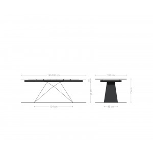 MEMENTO prémium kerámia étkezőasztal - 180-220cm -calacatta