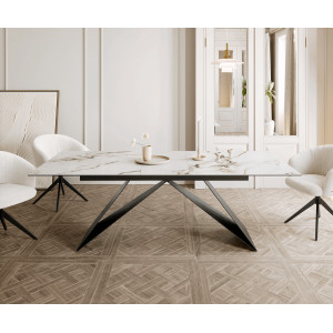 MEMENTO prémium kerámia étkezőasztal - 180-220cm -calacatta