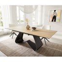 HELIOS prémium kerámia étkezőasztal - 180-220cm - tölgy