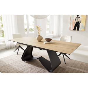 HELIOS prémium kerámia étkezőasztal - 180-220cm - tölgy Bővíthető étkezőasztal