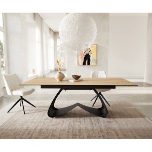 HELIOS prémium kerámia étkezőasztal - 180-220cm - tölgy