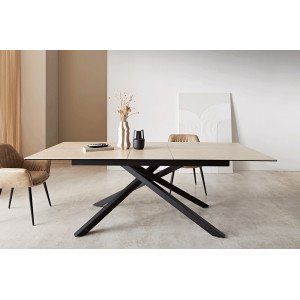 TIVOLI prémium kerámia étkezőasztal - 180-220cm - travertin Bővíthető étkezőasztal