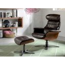 CAMPANA prémium bőr relaxfotel - sötétbarna