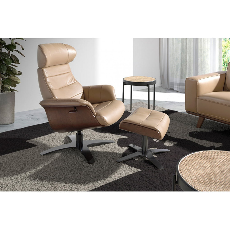 CAMPANA prémium bőr relaxfotel - beige