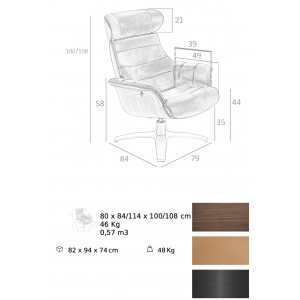 CAMPANA prémium bőr relaxfotel - beige