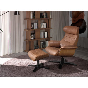 CAMPANA prémium bőr relaxfotel - barna