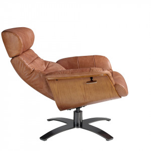 CAMPANA prémium bőr relaxfotel - barna