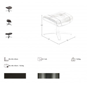 MONESTERIO prémium bőr relaxfotel - sötétbarna