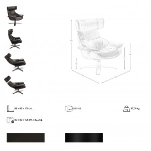 MONESTERIO prémium bőr relaxfotel - sötétbarna