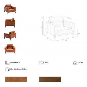 LEON prémium bőr fotel