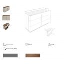 SALAR exkluzív fiókos komód- dió/szürke - 135cm