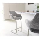 BARNES prémium bárszék - szürke kordbársony